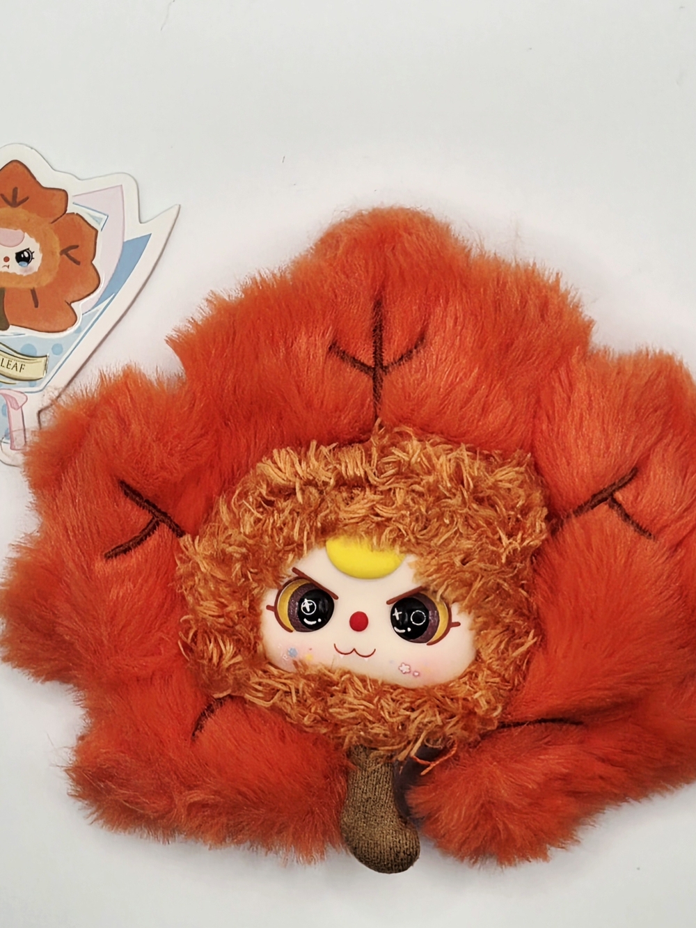 BABY THREE Petit Flower Plush Blind Pack Head Maple Leaf Orange Keychain